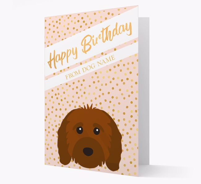 Personalized 'Happy Birthday' Gold Detail {breedFullName} Card